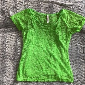 Bobbie Brooks neon green tank and shirt combo